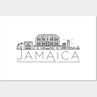 Jamaica Minimal Skyline Posters and Art